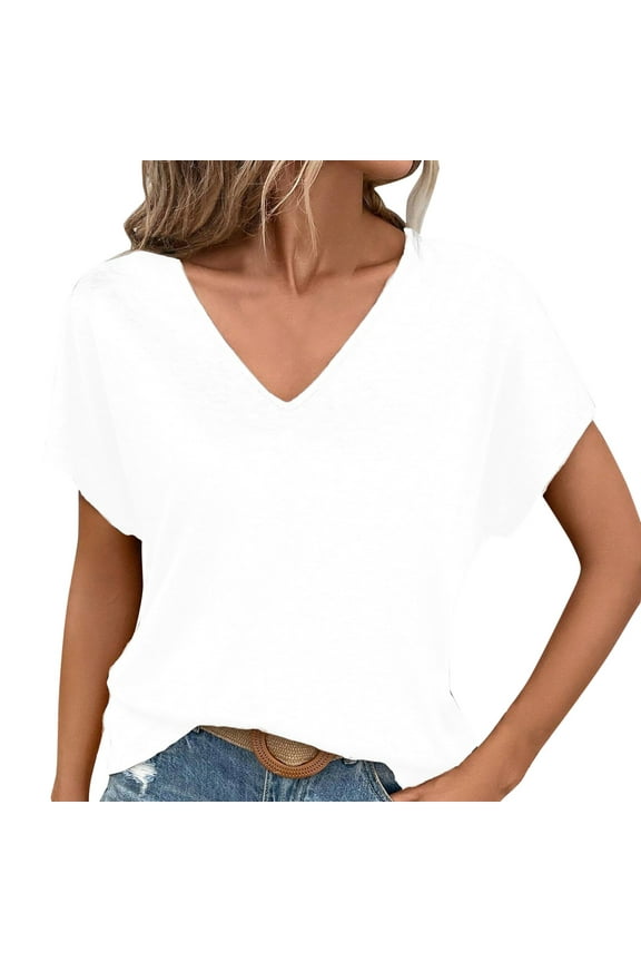 Womens Summer Tops Ladies Long Sleeve Crop Top Full Sleeve Shirt Tight V Neck T Shirts Women Long T Shirt Shirts for Women Sexy Womens Comfortable Blouse Loose Fit Tee for Teen Casual S