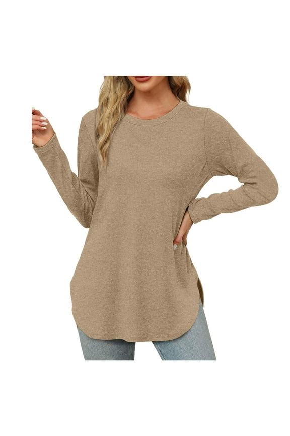 Womens Summer Tops Long Sleep Top Womens Big Tee Shirts for Women Tee Shirts Women Plain Long Sleeve Fancy Blouse Fitted Sweaters Juniors Crop Top Woman Sleeve Shirt Blouse Shirt Teen Girl XXL