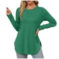 thumbnail image 1 of Womens Summer Tops Long Sleep Top Womens Big Tee Shirts for Women Tee Shirts Women Plain Long Sleeve Fancy Blouse Fitted Sweaters Juniors Crop Top Woman Sleeve Shirt Blouse Shirt Teen Girl XL, 1 of 9