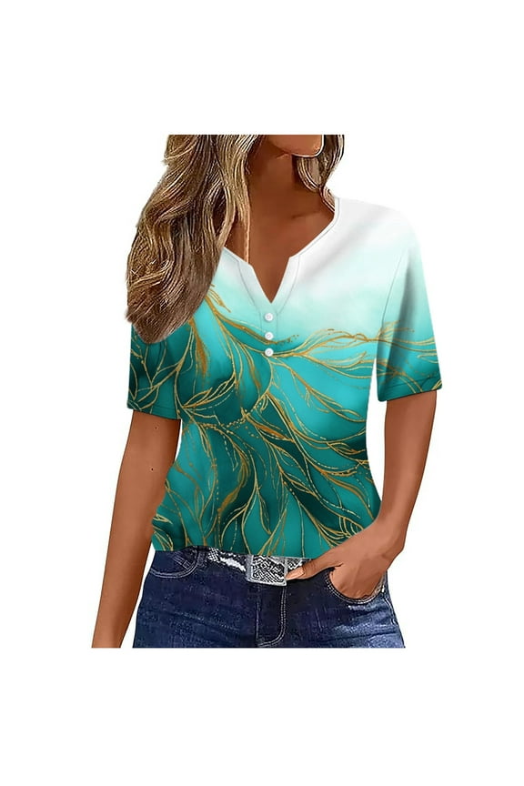 Womens Summer Tops Memory Girl Polyester Tops V Neck Womens Teal Color Long Sleeve Wrap Shirt Vintage Tunic Color Top Running Shirts Short Sleeve V Neck Shirts Top Blouses for Women Light Long XL