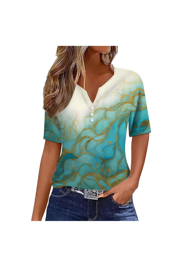 Womens Summer Tops Memory Girl Polyester Tops V Neck Womens Teal Color Long Sleeve Wrap Shirt Vintage Tunic Color Top Running Shirts Short Sleeve V Neck Shirts Top Blouses for Women Light Long XL