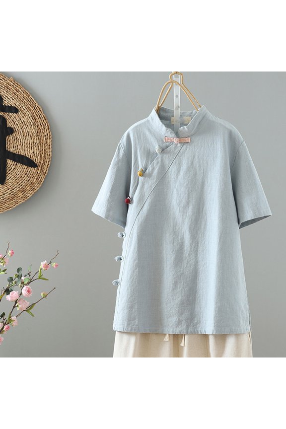 Womens Summer Tops Plus Size Loose Fit Womens Shirts Short Sleeve Button down Womens Tops Trendy Casual Solid Color Tops Plus Size Tee Shirts My Order