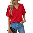 thumbnail image 1 of Womens Summer Tops Red L, 1 of 4