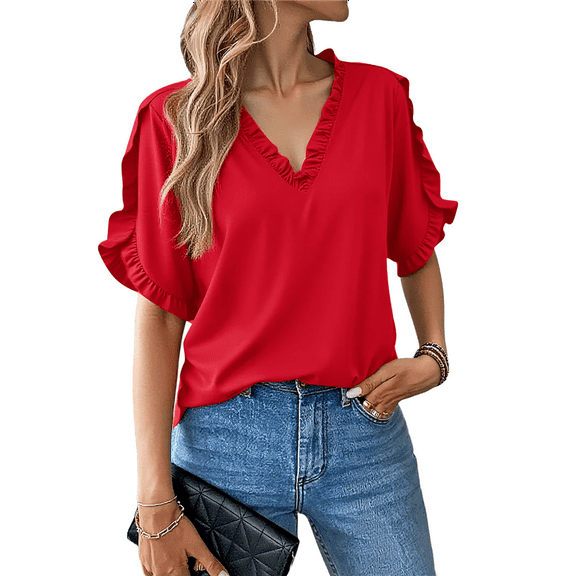 Womens Summer Tops Red XXL