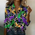 thumbnail image 1 of Womens Summer Tops Satin Blouses for Women Button Down Shirts Long Sleeve Tops, 1 of 5