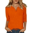 thumbnail image 1 of Womens Summer Tops Scrub Tops Long Sleeve Women Shirt And Top Loose Blouse Womens Printed Shirts Too Women plus Size Running Clothes Party Shirts And Blouses plus Size on Clearance Orange XL, 1 of 4