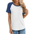 thumbnail image 1 of Womens Summer Tops Sevevn Women's Fashion Round Neck Short Sleeves Casual T-Shirt Top Womens Spring Tops, 1 of 5