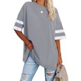 thumbnail image 1 of Womens Summer Tops Sevevn Womens Oversized Tees Loose T Shirts Half Sleeve Round Neck Color BlockTunic Tops, 1 of 6