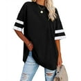 thumbnail image 1 of Womens Summer Tops Sevevn Womens Oversized Tees Loose T Shirts Half Sleeve Round Neck Color BlockTunic Tops, 1 of 6
