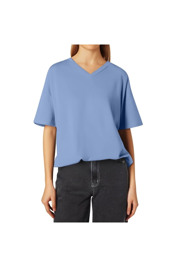 Womens Summer Tops Shirts Women Floral Sleeve Shirt Dinner Shirts Half Sleeve Women V Neck T Shirt Tall Tops Long Cute T Active Ware Petite Turtleneck Long Workout Dress XXXL