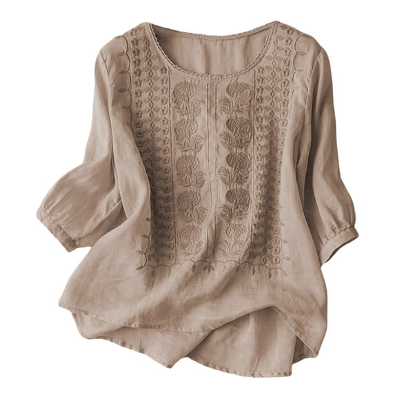 Womens Summer Tops Short Sleeve Basic Casual V Neck T Shirts Solid Color Fashion 2026 Brown XXXL