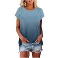 thumbnail image 1 of Womens Summer Tops, Short Sleeve Shirts for Women Fashion Loose Fit Ombre Tie Dye Crewneck T-Shirts, 1 of 5