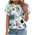 thumbnail image 1 of Womens Summer Tops Short Sleeve Short Sleeve Shirts for Women Work Letter Print Tee, 1 of 7