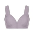 thumbnail image 1 of Womens Summer Tops Size Petite Open Front Bras for Women Wire-Free Skinny Straps Push Up Bra Solid Full Coverage Ribbed Breathable Bra, 1 of 4