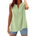 thumbnail image 1 of Womens Summer Tops Sleeveless For Wear Features Button Closure Ideal Plus Size Shirts,GN1,XL, 1 of 4