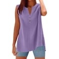 thumbnail image 1 of Womens Summer Tops Sleeveless For Wear Features Button Closure Ideal Plus Size Shirts,PP2,S, 1 of 4