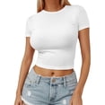 thumbnail image 1 of Womens Summer Tops Striped V Neck T Shirt Long T Short Elegant Top Lace Ladies Fitted Tee Shirts Denim Shirt Women Painter Overalls Women Long Womens Casual Shirts Ladies Sleeve Tee Summer Elbow XS, 1 of 5