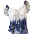 thumbnail image 1 of Womens Summer Tops,Summer Tops for Women 2025 Women Short Sleeve V-Neck Lace Printed Lace Tops Loose T-Shirt Blouse Tops, 1 of 7