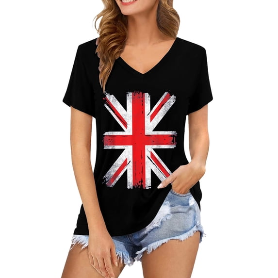 Womens Summer Tops T Shirts Graphic Print Short Sleeve Blend Tees Women's Clothing