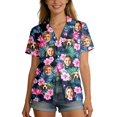 thumbnail image 1 of Womens Summer Tops T Shirts Lightweight Print Resort Button Down Tropical Floral Going Out Shirts, 1 of 6