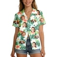 thumbnail image 1 of Womens Summer Tops T Shirts Lightweight Print Resort Button Down Tropical Floral Going Out Shirts, 1 of 6