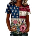 thumbnail image 1 of Womens Summer Tops T Shirts Printed Crew Neck Short Sleeve Pullover Boho Shirts, 1 of 3