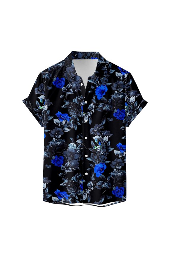 Womens Summer Tops T Shirts Printed Short Sleeve Button Down Floral Pattern Lightweight Blouse Ladies Boho Shirts