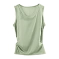 thumbnail image 1 of Womens Summer Tops Threaded Cotton Round Neck Wrapped Camisole Vest with Bottom Layer and Top on Sale, 1 of 6