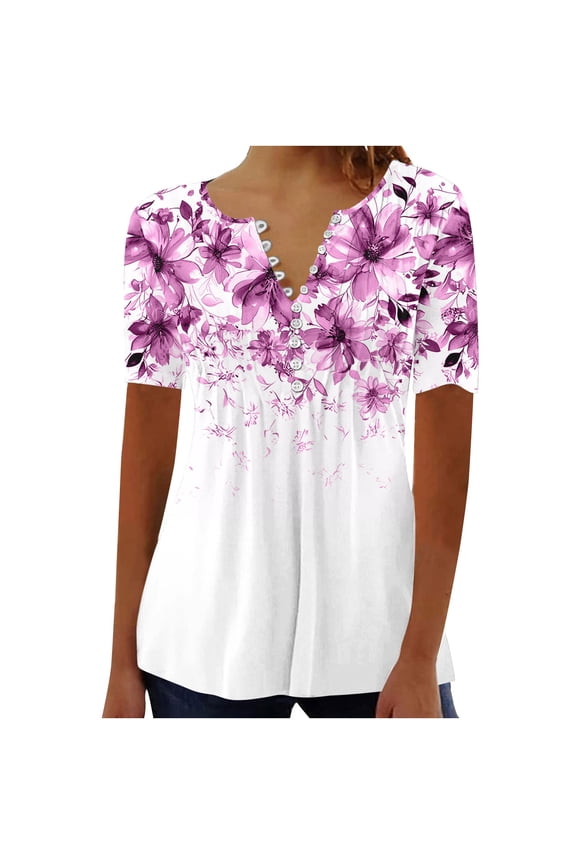 Womens Summer Tops Trendy 3/4 Sleeve Womens Plus Size Tops Dressy Casual 3X Plus Size Blouses For Women For Work Western Outfit For Women