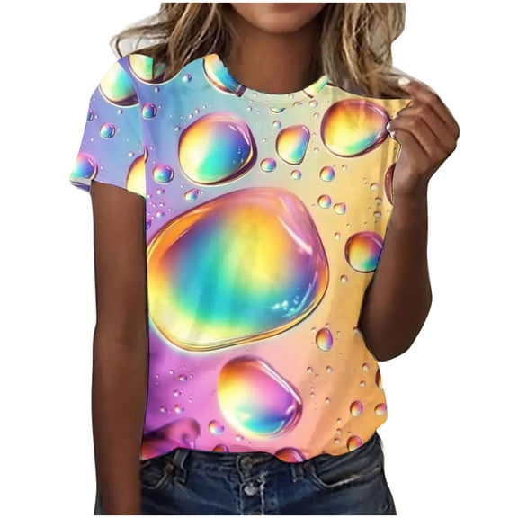 Womens Summer Tops Trendy Plus Size Womens Shirts Short Sleeve Summer Clothes for Mature Women 2025 Vacation