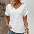 thumbnail image 1 of Womens Summer Tops V Neck Fitted Women Short Sleeve Shirt T Shirts for Women Loose Fit Gym Womens Solid Color Tops Dressy Womens Tops Plus Size, 1 of 6