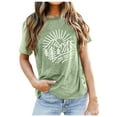 thumbnail image 1 of Womens Summer Tops V Neck T Shirts Long Sleeve Ladies Blouses Button down Floral T Shirt Long Sleeve Warm Shirts for Women Color Shirt Women Dress Lace Work Top round Scalloped L, 1 of 5