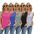 thumbnail image 1 of Womens Summer Tops V Neck Tank Tops for Women Loose Fit Cross Strap S-M-L-XL-XXL, 1 of 9