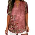 thumbnail image 1 of Womens Summer Tops V Neck Women Blouses and Tops Fashion for Party Red Shirts for Women Plus Size, 1 of 5