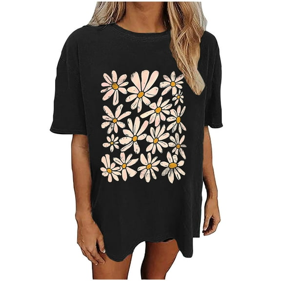 Womens Summer Tops V Neck Womens Funny T Shirts Cotton Summer Clothes for Women 2025 Vacation Trendy