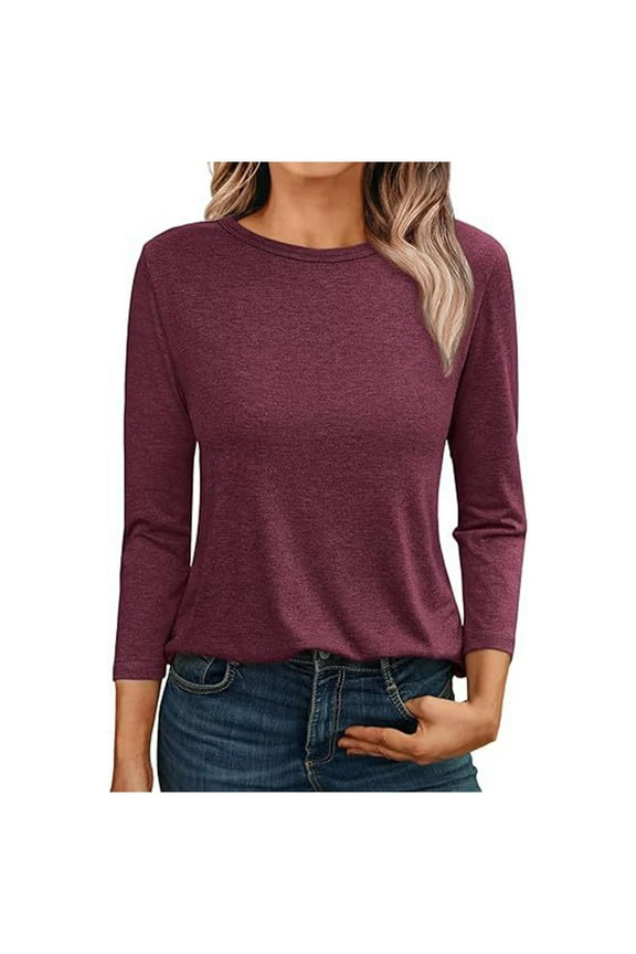 Womens Summer Tops Violet plus Size Tops And Shirts for Women Shirts Women Ruffled Sleeve 34 Sleeve for Long T Shirt Extra Long Button Tunic Glitter Womens XXL