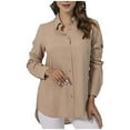thumbnail image 1 of Womens Summer Tops, Women Blouses, Stylish Casual Women Shirts Long Sleeve Comfortable Button Up Cardigan Tops for Everyday Wear, 1 of 3