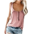 thumbnail image 1 of Womens Summer Tops Women Sleeveless Vest Casual Solid T-Shirt Button Summer Tank Tops Shirt Shirts for Women, 1 of 3