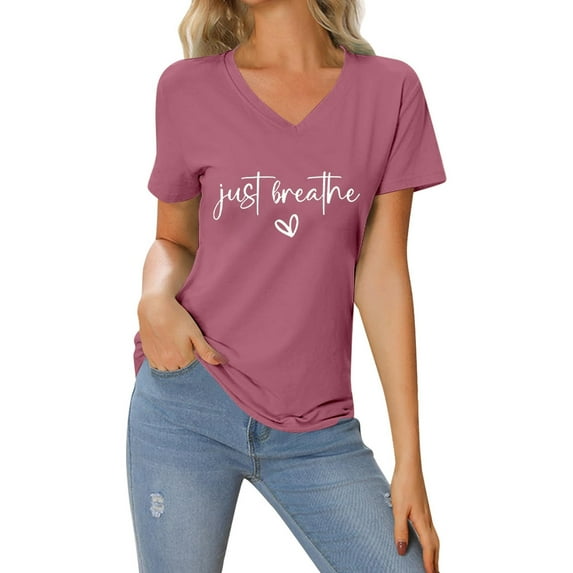 Womens Summer Tops Women's Long Sleeve Tees Pack Woman up Shirt Football T Shirt Women Bike Shirts Sports Shirts for Women plus Size Summer Fashion Womens Short Sleeve on Clearance Pink 3XL