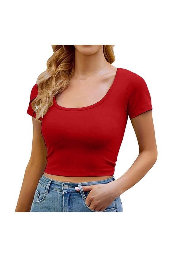 Womens Summer Tops Womens Graphic Tees Loose Fit Tech Wear Shirt Women Neck Top Elbow Length Tee Shirts for Women Tunic Tops Blouse Tee Deep V plus Size Blouses Sexy Sporty Shirts S