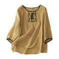 thumbnail image 1 of Womens Summer Tops Womens Shirts Dressy Women Summer Tops Loose Fit Sunblock Shirts Large for Women Compression Workout Top Long Sleeve Shirt Teen Girl Tall Blouses Work on Clearance Yellow XL, 1 of 6