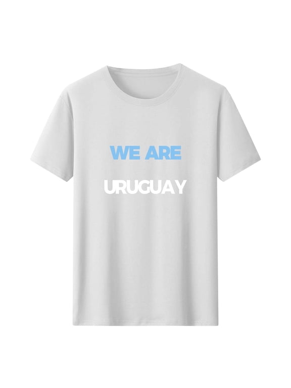 Womens Summer Tops, Womens Shirts Uruguay Football Soccer Fan T-Shirt Jersey Football Match Season Tee Tops Short Sleeve Shirt