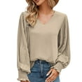 thumbnail image 1 of Womens Summer Tops, Womens Tops, Women's Chiffon Blouse Casual Elegant Tops V Neck Loose Tunic Shirt Fashion Style for Women, 1 of 9