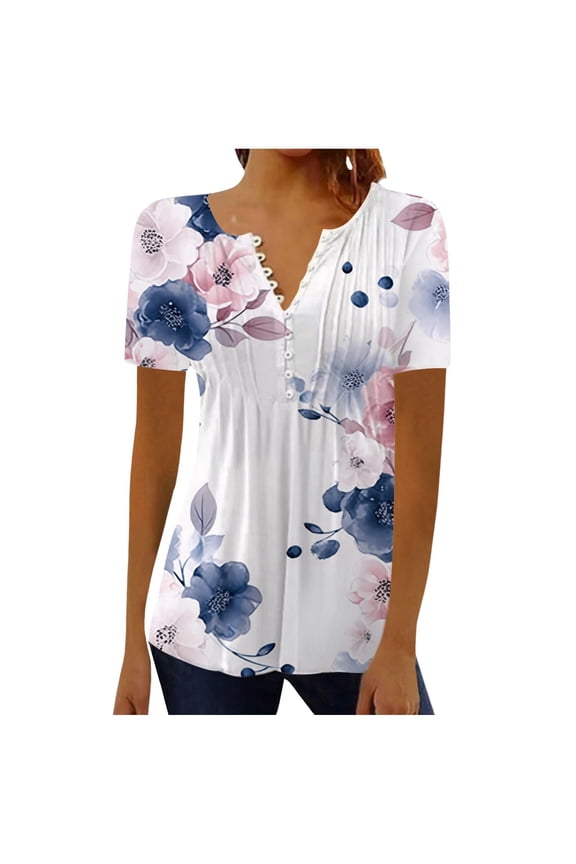 Womens Summer Tops Womens under Ware plus Size plus Size Tunic Tops 3x Loose Short Puff Short Blouses Women Work Clothes Business Casual for Women Fashion Scrub Top Polyester Spandex S