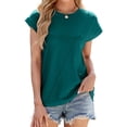 thumbnail image 1 of Womens Summer Tops Workout Shirts Dark Green L, 1 of 7