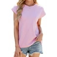 thumbnail image 1 of Womens Summer Tops Workout Shirts Pink L, 1 of 7