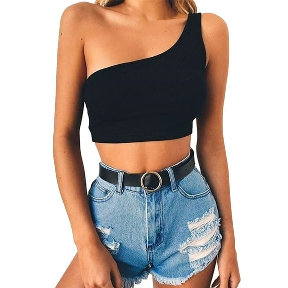 Womens Summer Tops Yigetop Women's Street Casual Strap Tank Top Sports Stripe Tank Top Jelly Color Summer Tops Black Xl