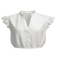 thumbnail image 1 of Womens Summer Tops qinhaie Women's Elegant V Neck Dirndl Blouse, Short Sleeve Traditional Bavarian Top, Soft Breathable Shirt White Shirts, 1 of 2