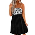 thumbnail image 1 of Womens Summer Tube Tops Dresses Smocked Off the Shoulder Sexy Beach Dress Strapless Pleated Flowy Holiday Sundress, 1 of 5