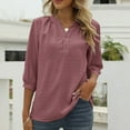 thumbnail image 1 of Womens Summer V Neck 3/4 Sleeve Blouses Dot Tunic Tops Casual Button Shirts Long Sleeve Fitted Shirt for Juniors Short Sleeve Tops for Women Summer Womens Medium Shirts Womens Short Sleeve Shirts, 1 of 4